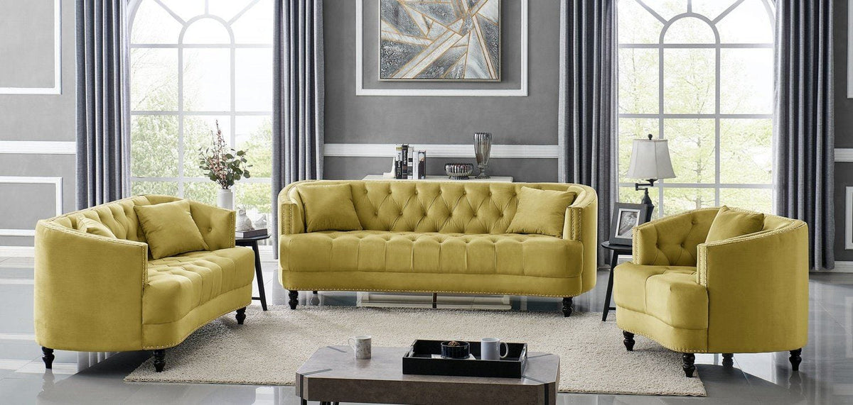 Iconic Home Meredith Tufted Velvet Loveseat Sofa 