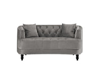 Iconic Home Meredith Tufted Velvet Loveseat Sofa 