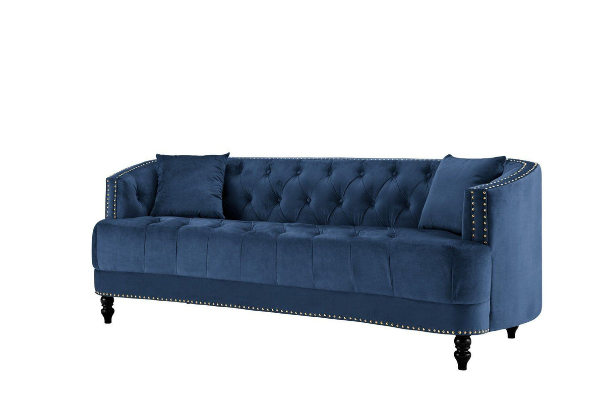 Iconic Home Meredith Tufted Velvet Sofa 