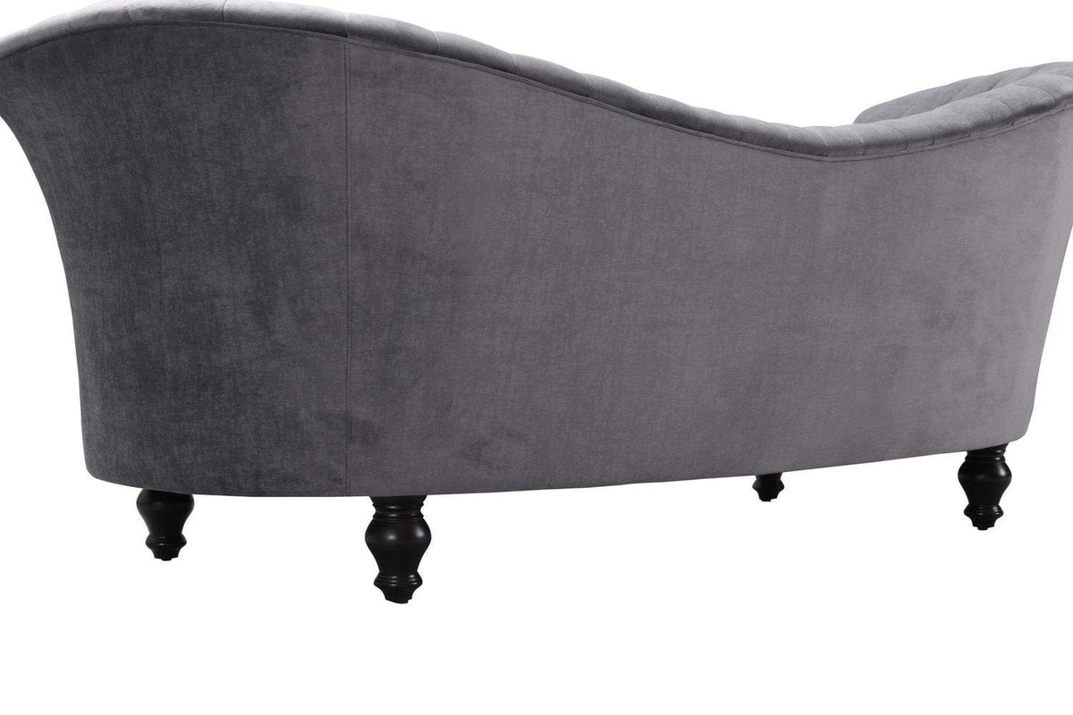 Iconic Home Mont Blanc Kidney Shaped Velvet Sofa 