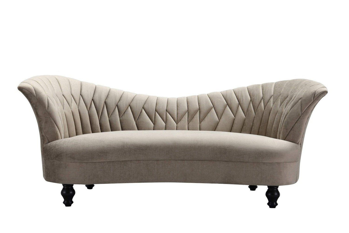 Iconic Home Mont Blanc Kidney Shaped Velvet Sofa 