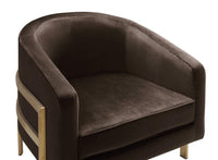 Iconic Home Monte Velvet Accent Club Chair Brass Frame 