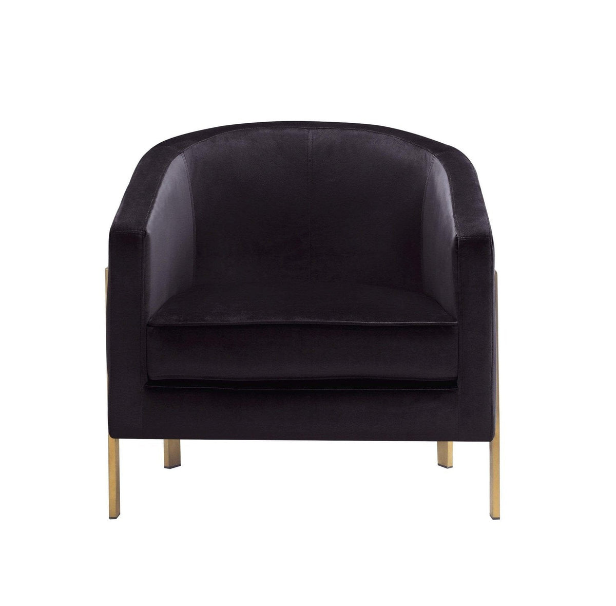 Iconic Home Monte Velvet Accent Club Chair Brass Frame 