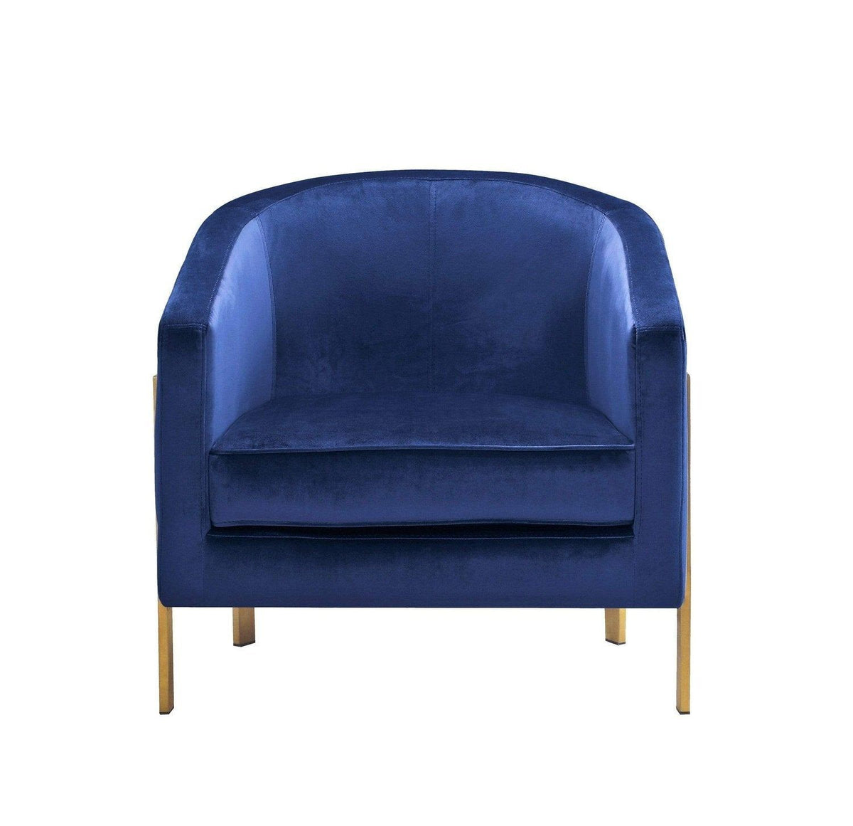 Iconic Home Monte Velvet Accent Club Chair Brass Frame 