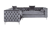 Iconic Home Mozart Left Facing Tufted Velvet Sectional Sofa 