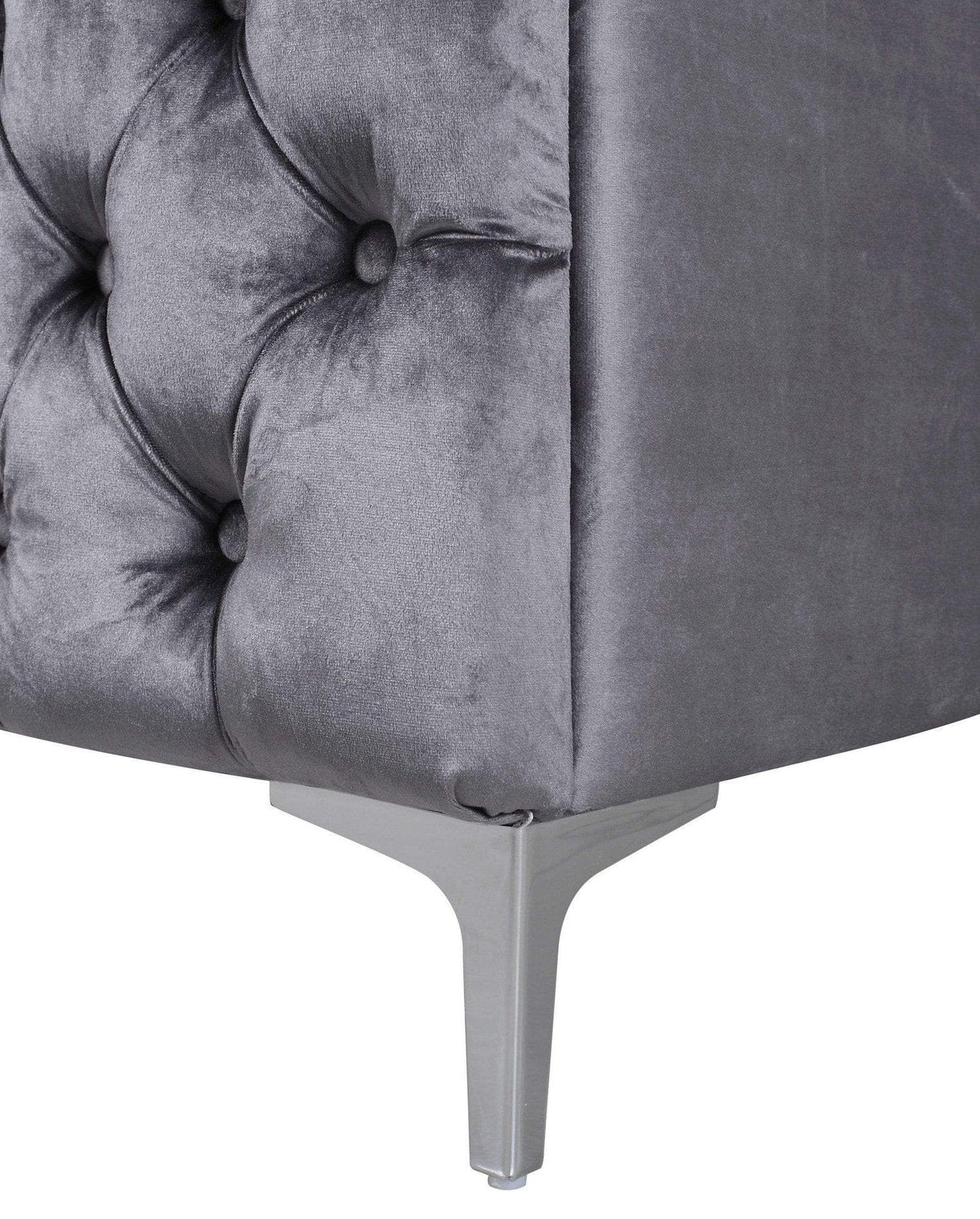 Iconic Home Mozart Left Facing Tufted Velvet Sectional Sofa 