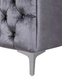 Iconic Home Mozart Left Facing Tufted Velvet Sectional Sofa 