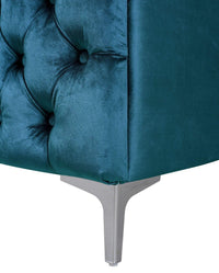 Iconic Home Mozart Left Facing Tufted Velvet Sectional Sofa 