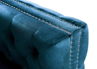 Iconic Home Mozart Left Facing Tufted Velvet Sectional Sofa 