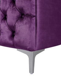 Iconic Home Mozart Left Facing Tufted Velvet Sectional Sofa 