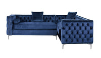 Iconic Home Mozart Right Facing Tufted Velvet Sectional Sofa 