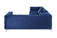 Iconic Home Mozart Right Facing Tufted Velvet Sectional Sofa 