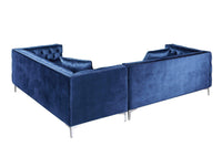 Iconic Home Mozart Right Facing Tufted Velvet Sectional Sofa 