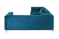 Iconic Home Mozart Right Facing Tufted Velvet Sectional Sofa 