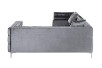 Iconic Home Mozart Right Facing Tufted Velvet Sectional Sofa 