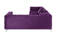 Iconic Home Mozart Right Facing Tufted Velvet Sectional Sofa 