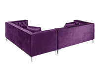 Iconic Home Mozart Right Facing Tufted Velvet Sectional Sofa 