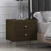 Iconic Home Naples Nightstand | End Side Table Brown