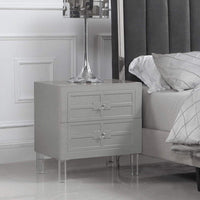 Iconic Home Naples Nightstand | End Side Table Grey