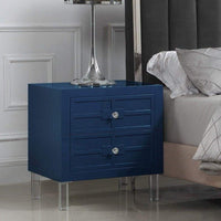 Iconic Home Naples Nightstand | End Side Table Navy