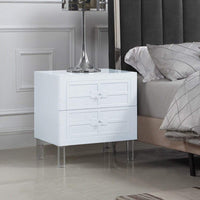 Iconic Home Naples Nightstand | End Side Table White