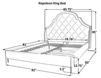 Iconic Home Napoleon Tufted Velvet Bed Frame with Wingback Headboard 