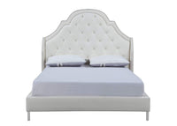 Iconic Home Napoleon Tufted Velvet Bed Frame with Wingback Headboard 