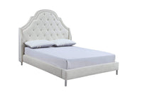 Iconic Home Napoleon Tufted Velvet Bed Frame with Wingback Headboard 