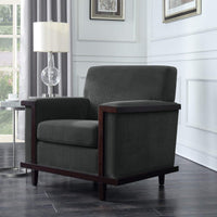 Iconic Home Norwell Herringbone Chenille Accent Club Chair Charcoal