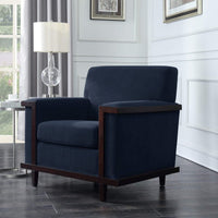 Iconic Home Norwell Herringbone Chenille Accent Club Chair Navy