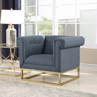 Iconic Home Palmira Button Tufted Club Chair Blue