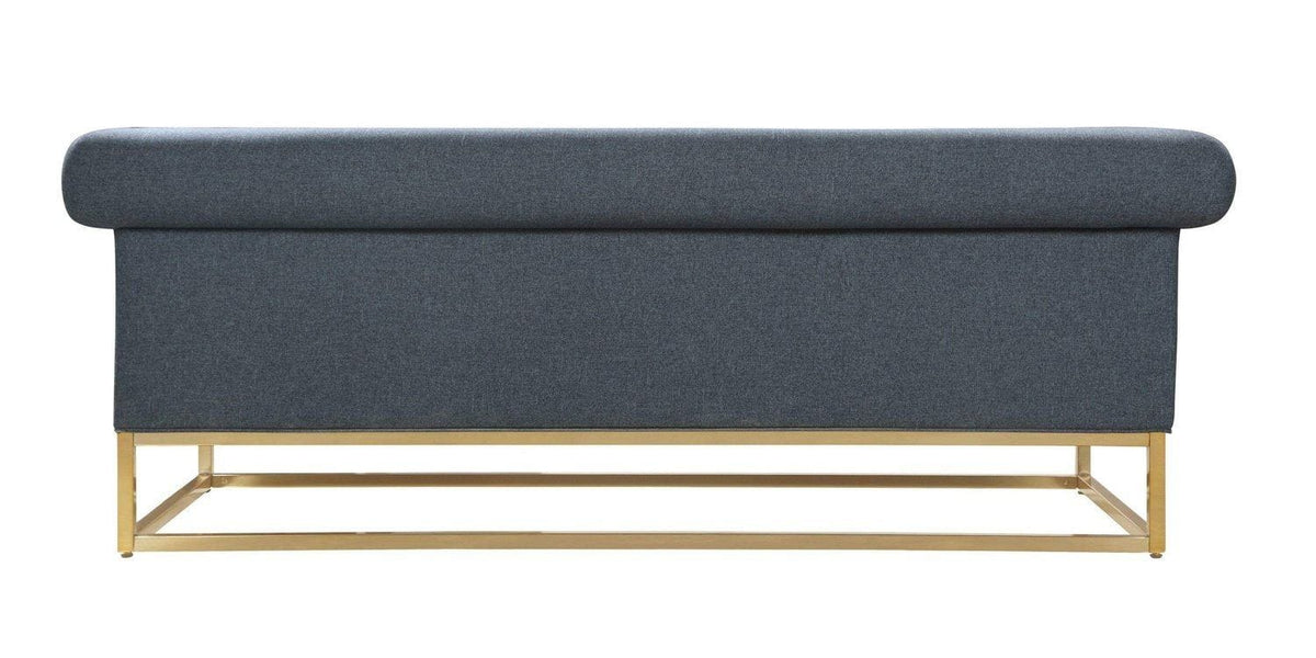 Iconic Home Palmira Button Tufted Rolled Shelter Arm Sofa 