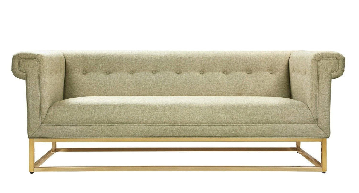 Iconic Home Palmira Button Tufted Rolled Shelter Arm Sofa 