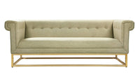 Iconic Home Palmira Button Tufted Rolled Shelter Arm Sofa 