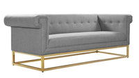 Iconic Home Palmira Button Tufted Rolled Shelter Arm Sofa 