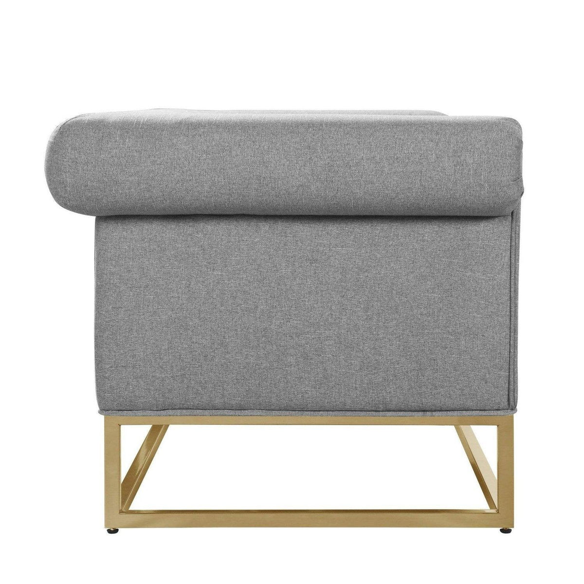Iconic Home Palmira Button Tufted Rolled Shelter Arm Sofa 