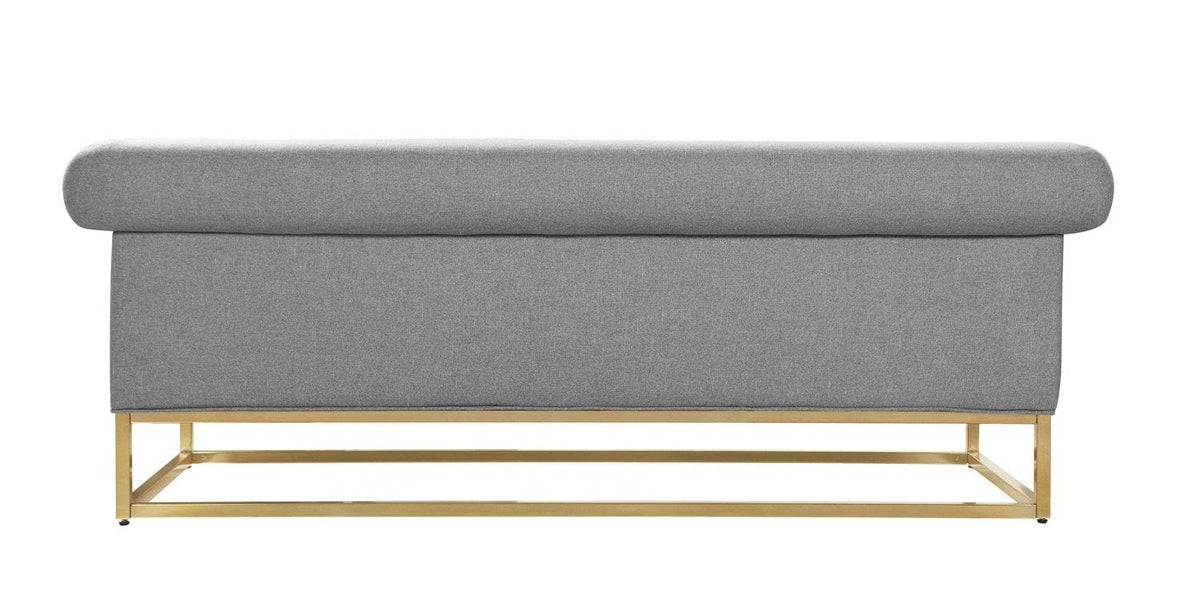 Iconic Home Palmira Button Tufted Rolled Shelter Arm Sofa 
