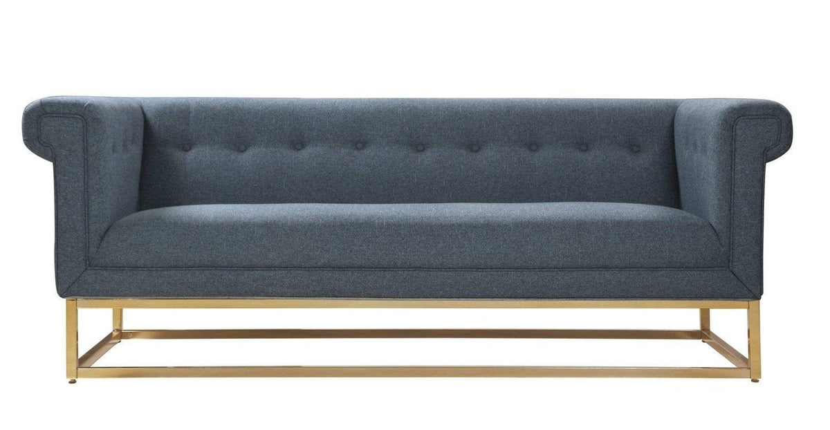 Iconic Home Palmira Button Tufted Rolled Shelter Arm Sofa 