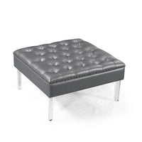Iconic Home Pierre Faux Leather Square Ottoman Center Table 