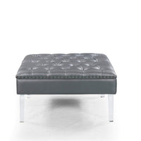 Iconic Home Pierre Faux Leather Square Ottoman Center Table 