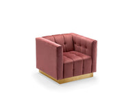 Iconic Home Primavera Button Tufted Velvet Club Chair 