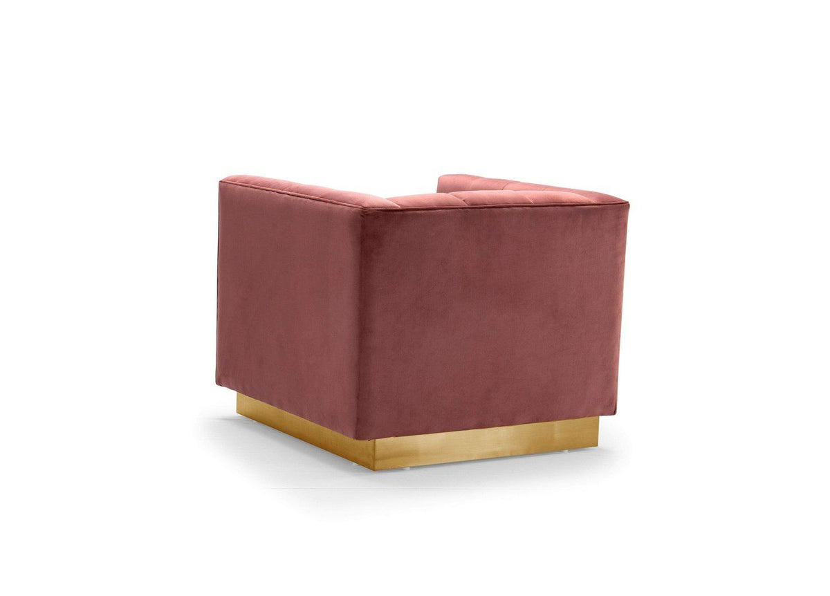 Iconic Home Primavera Button Tufted Velvet Club Chair 