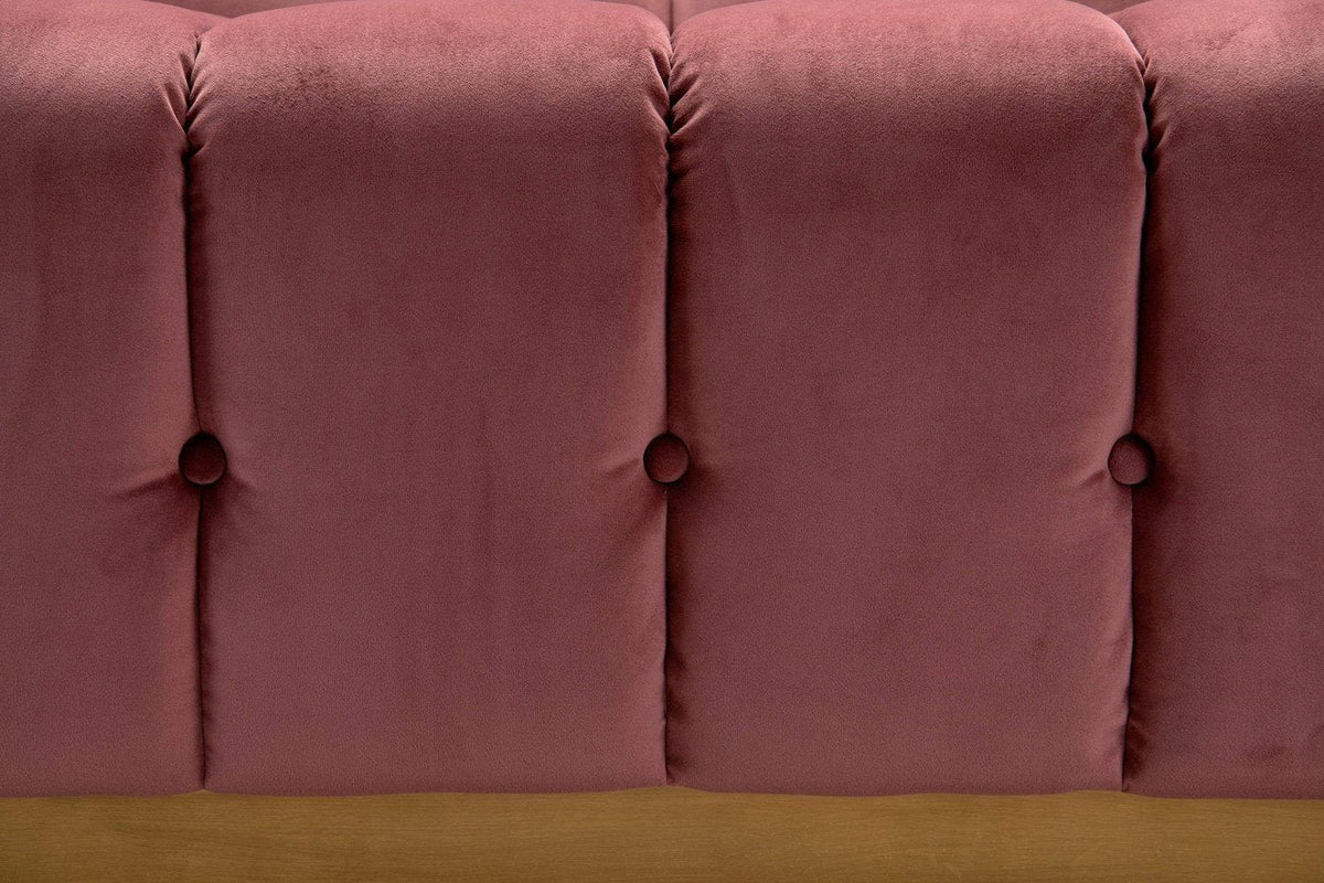 Iconic Home Primavera Button Tufted Velvet Club Chair 