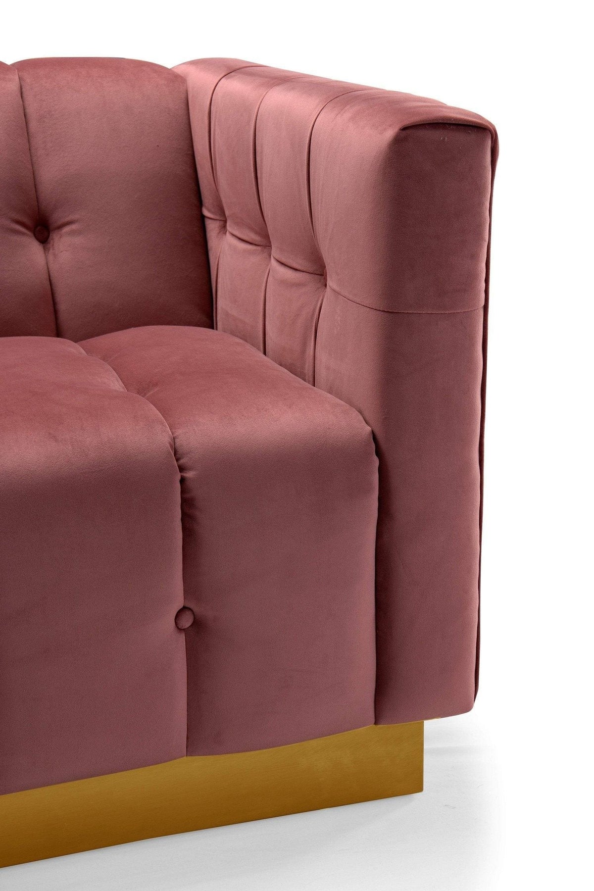 Iconic Home Primavera Button Tufted Velvet Club Chair 