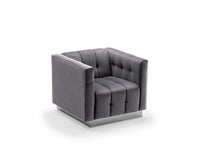 Iconic Home Primavera Button Tufted Velvet Club Chair 