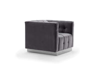 Iconic Home Primavera Button Tufted Velvet Club Chair 