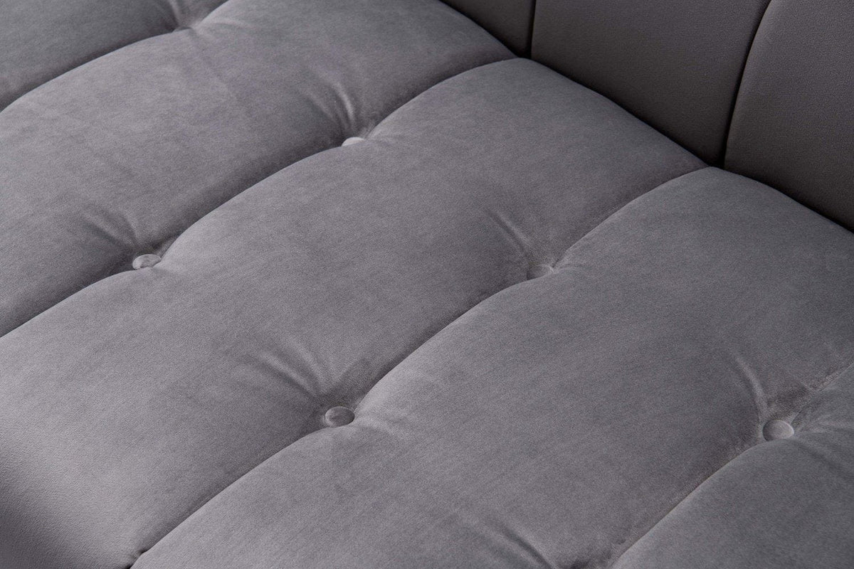 Iconic Home Primavera Button Tufted Velvet Club Chair 