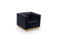 Iconic Home Primavera Button Tufted Velvet Club Chair 