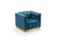 Iconic Home Primavera Button Tufted Velvet Club Chair 