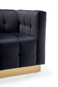 Iconic Home Primavera Button Tufted Velvet Club Chair 